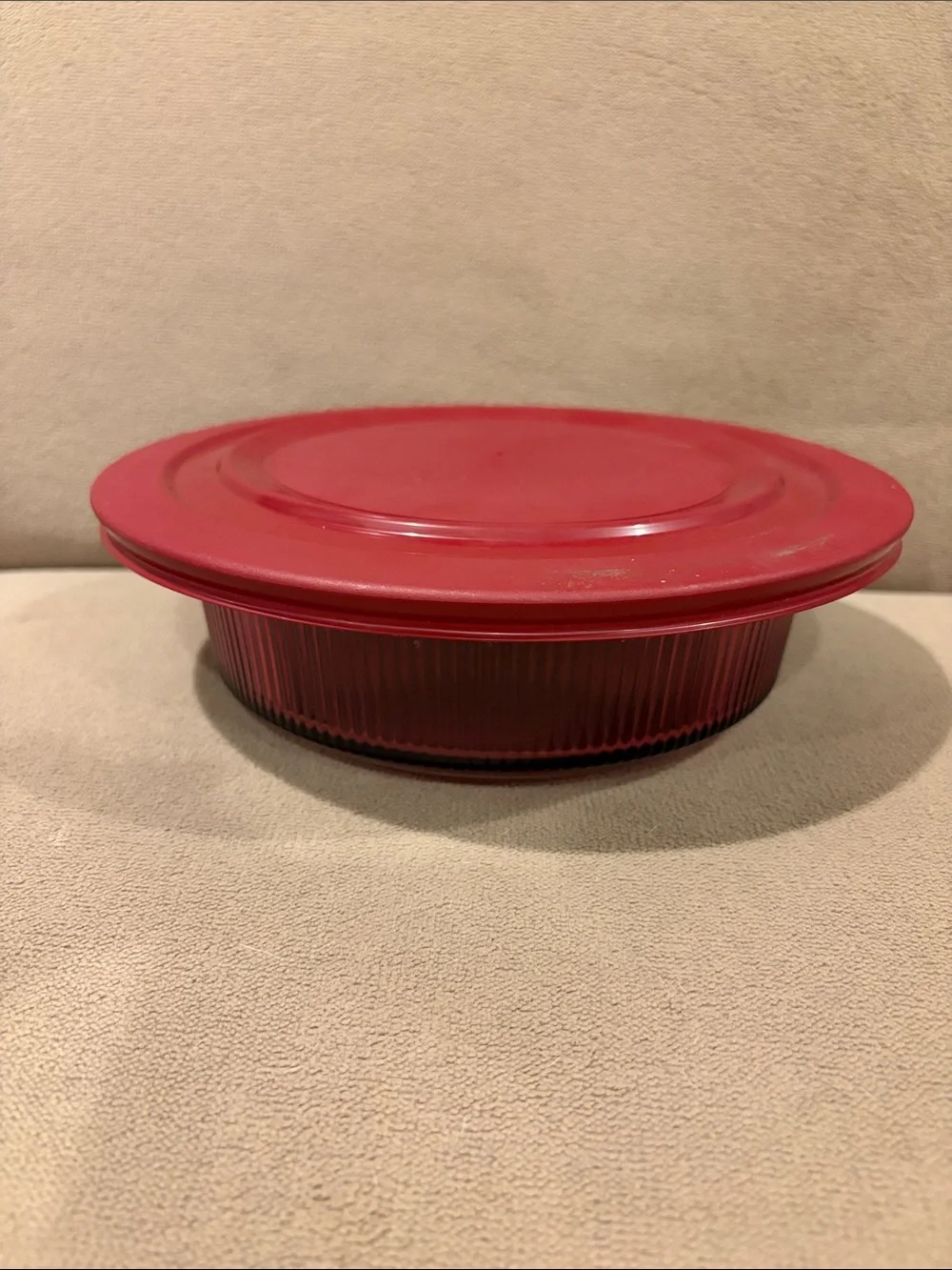 Vintage Corning Visions Cranberry (plum) medium 1 quart V31